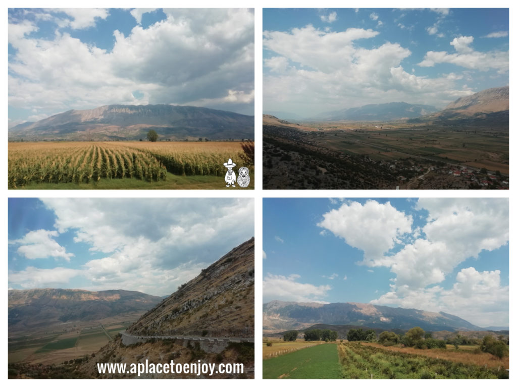 Views on mountains on the way to Ksamil Albania