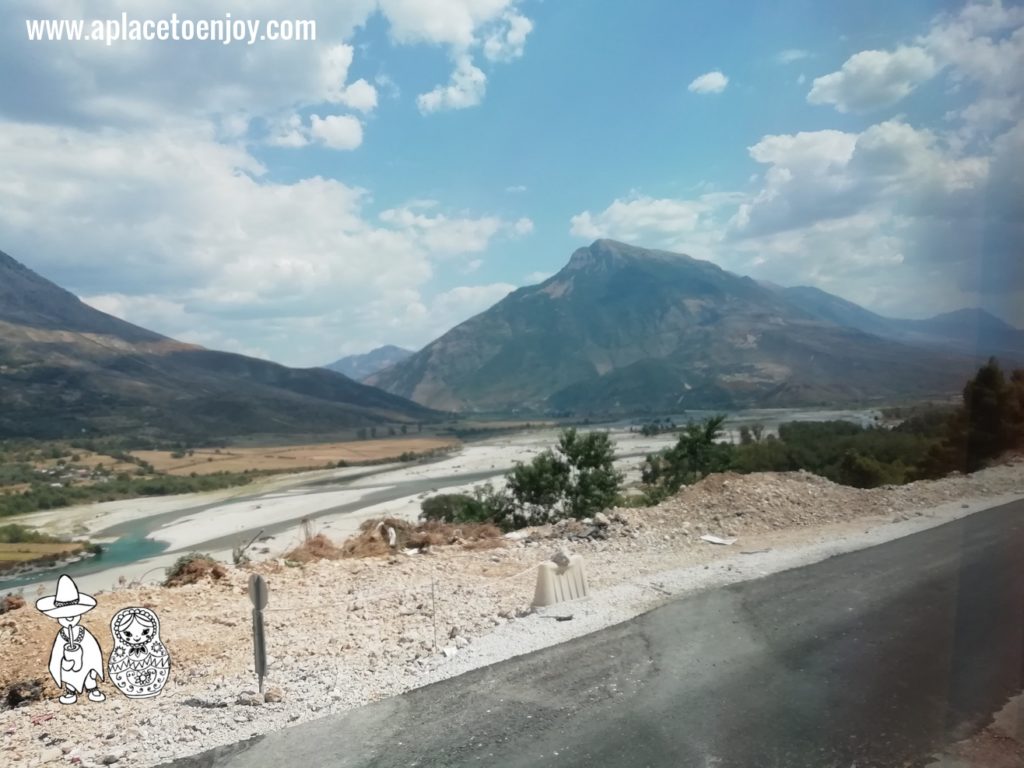 View on the mountain on the way from Tirana to Ksamil Albania