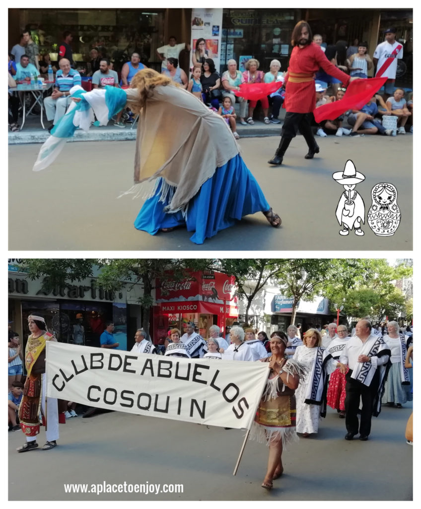 Arriba: Bailarinas rusas, abajo: club de baile "Abuelos de Cosquin" :)